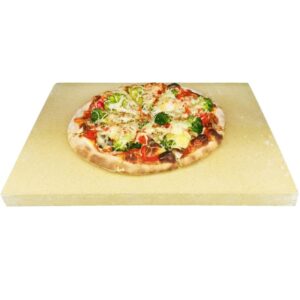 Pizzastein Pizzaplatte Steinofen Flammkuchen 40x30x3cm Lebensmittelecht für Backofen Herd und Grill incl. Anleitung