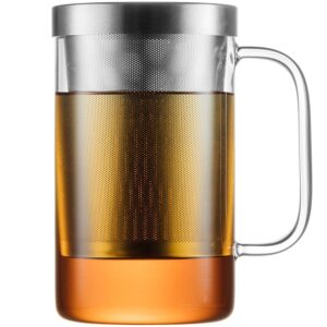 PURE550S: tea cup with strainer and lid, tea glass with strainer, tea glass with handle, 500 ml usable volume.